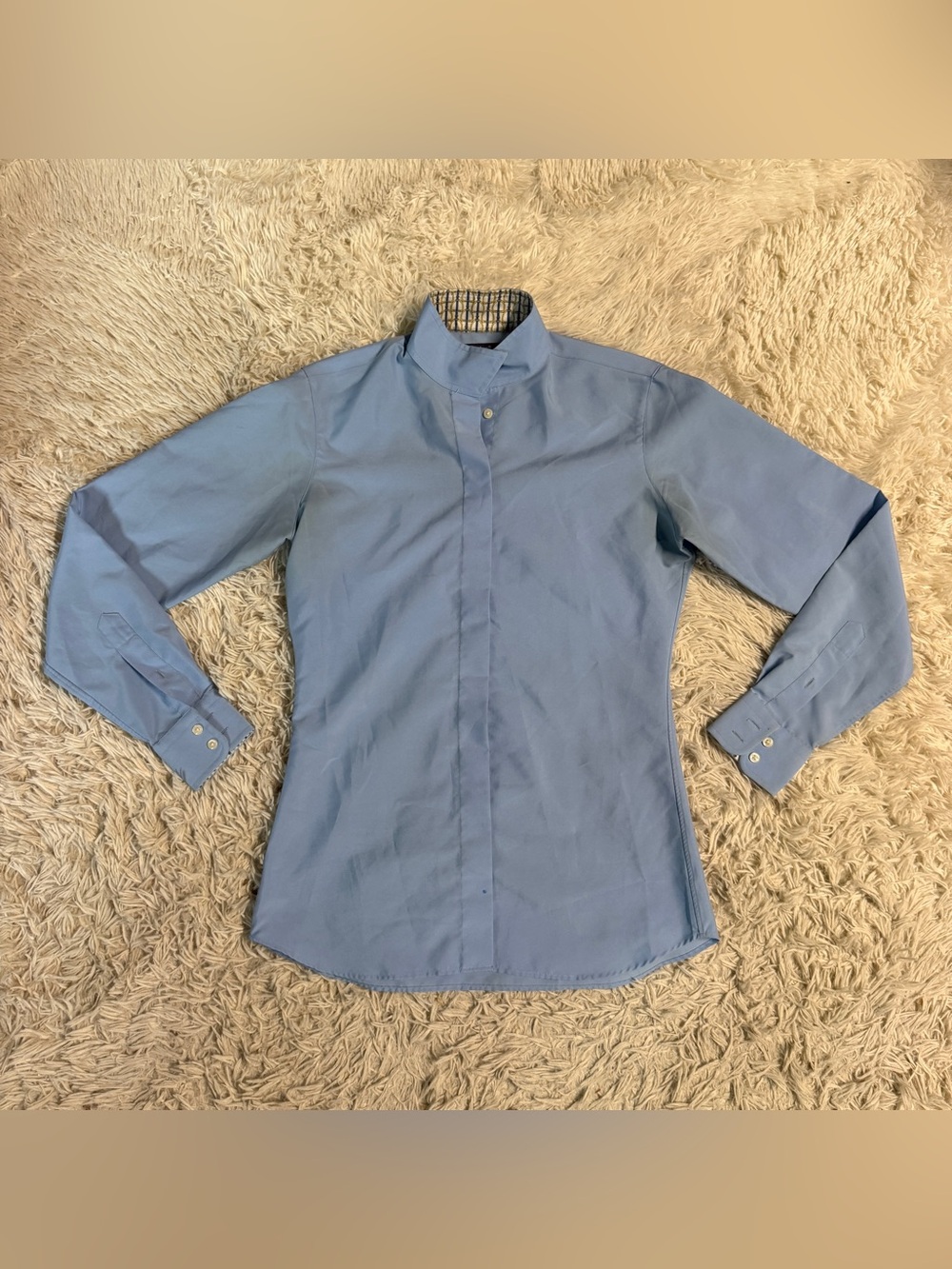 Women’s Size 32 Blue Essex Classics Long Sleeve Horseback Riding Show Shirt